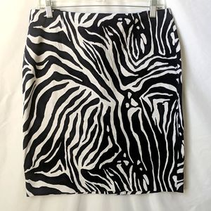 Zebra Print Midi Skirt